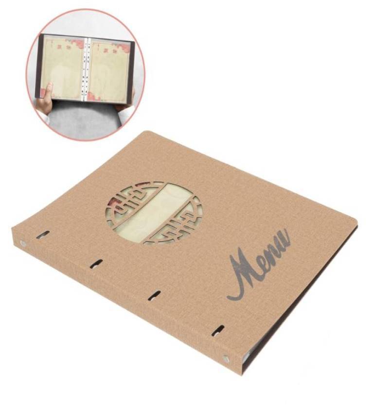 Porte-Menu A4 Classique en Similicuir PU Jaune – 18 Vues Style Lumineux & Moderne